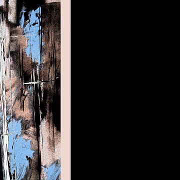 Abstracte kleurvelden / bruin lichtblauw wild van Kerstin Franz