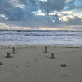 Kreis der Stille am Meer (Texel) von Jose Lok
