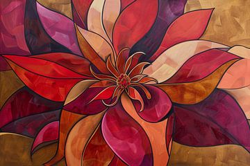 Abstracte kleurrijke bloem met warme tinten van Art & Soul Creations