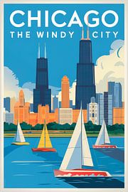 Chicago, Illinois - Affiche de voyage vintage sur Poster Art Shop