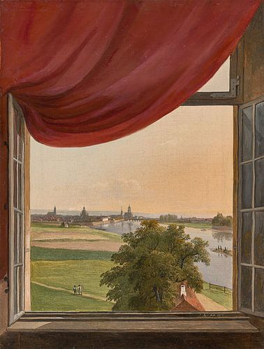 Vensteruitzicht op Dresden, Julius Kaskel