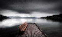 A mystical landscape in Norway in black and white