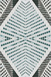 Abstracte Architectuur van de Willemswerf-toren in Rotterdam van Bas Potman