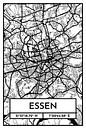 Essen – City Map Design Stadtplan Karte (Retro) von ViaMapia Miniaturansicht