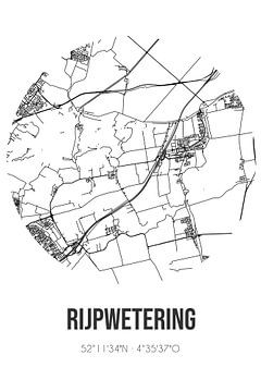 Rijpwetering (Zuid-Holland) | Landkaart | Zwart-wit van Rezona