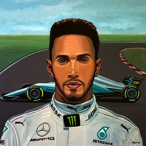 Lewis Hamilton Painting von Paul Meijering