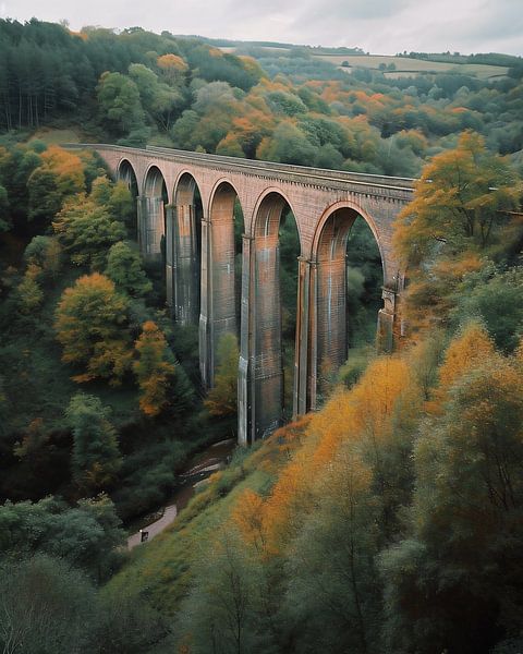 Viadukt in schöner Landschaft von fernlichtsicht
