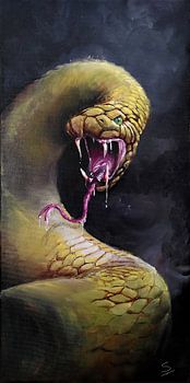 Gele slang in de schaduw