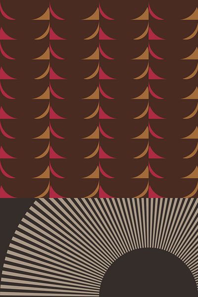 Retro kunst uit de jaren 70. Abstract geometrisch patroon nr. 18 van Dina Dankers