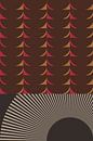 Retro kunst uit de jaren 70. Abstract geometrisch patroon nr. 18 van Dina Dankers thumbnail