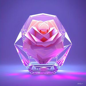 rose en cristal sur Gelissen Artworks