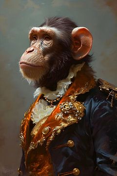 Portrait d'un vieux singe sur But First Framing