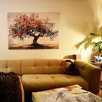 Photo de nos clients: Peinture d'arbre colorée | Magie du printemps éternel par Peintures accrocheuses, sur toile