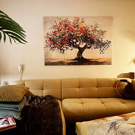 Customer photo: Colourful Tree Painting | Eternal Spring Magic by Eye catching paintings, on canvas