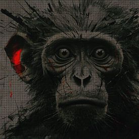 RAVO – „Primal Monkey“ – abstraktes Wandbild von Mavro Orbino
