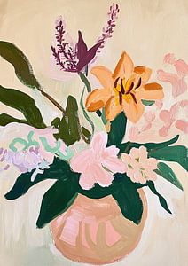 Vase Floral Beige Fauvismus Blumen