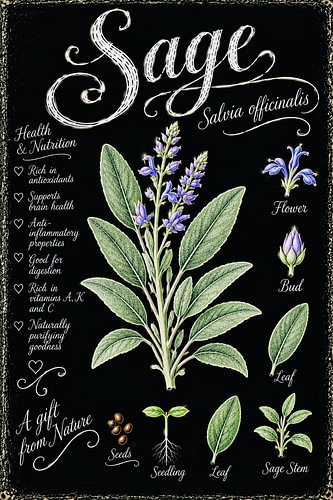 Sage – Salvia Officinalis Botanical Study