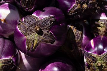 Fresh purple aubergines by Ulrike Leone