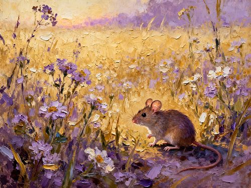 Mouse in a sea of flowers