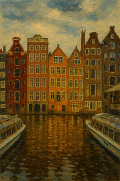Grachtenpracht – Amsterdam in Olieverftoon van But First Framing