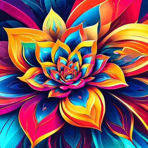 Abstract and modern flower full of colour