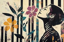 Femme avec des fleurs