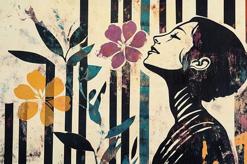 Femme avec des fleurs