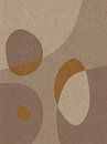 Modern abstract retro  organic shapes art in earthy tints, brown, beige, yellow by Dina Dankers thumbnail