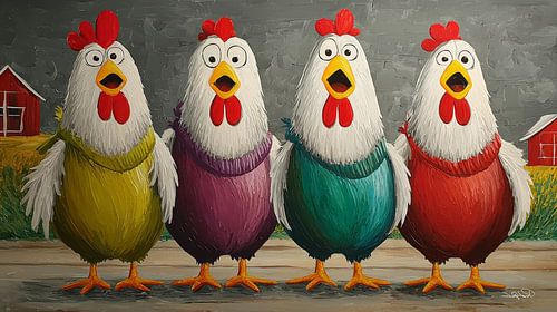 Pratende / Zingende Kippen