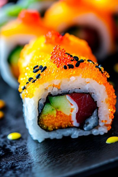 Sushi roll with fresh ingredients - delicious! by Poster Art Shop