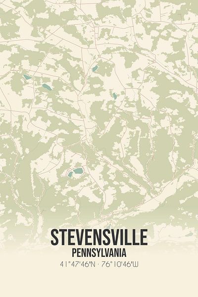 Carte ancienne de Stevensville (Pennsylvanie), USA. par Affiches de lieux