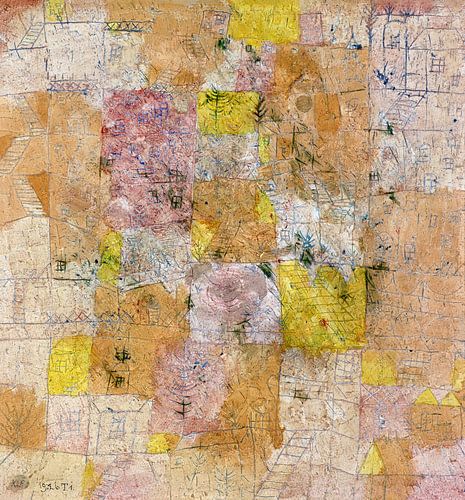 Suburban idyll (garden city idyll) (1926) painting by Paul Klee.