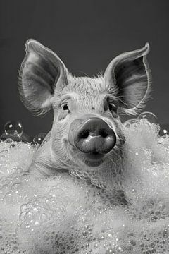 Piggy spa: een grappig bad in de badkamer - Uniek WC-kunstwerk van Felix Brönnimann