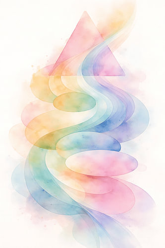 Transparante Regenboogstroom Abstracte Poster