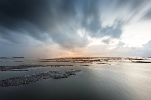 Dark clouds on the mud flats