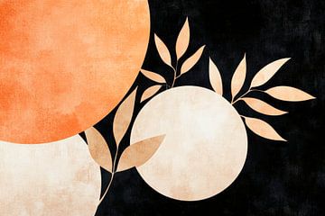 Geometric harmony - Earth tonesTwo-coloured stillness - Nature by Poster Art Shop