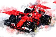 Sebastian Vettel, Ferrari Nr. 5 von Theodor Decker Miniaturansicht