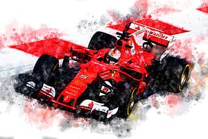 Sebastian Vettel, Ferrari n°5 sur Theodor Decker