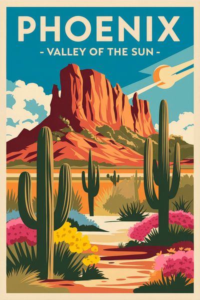 Phoenix, Arizona Vintage Travel Poster by Poster Art Shop