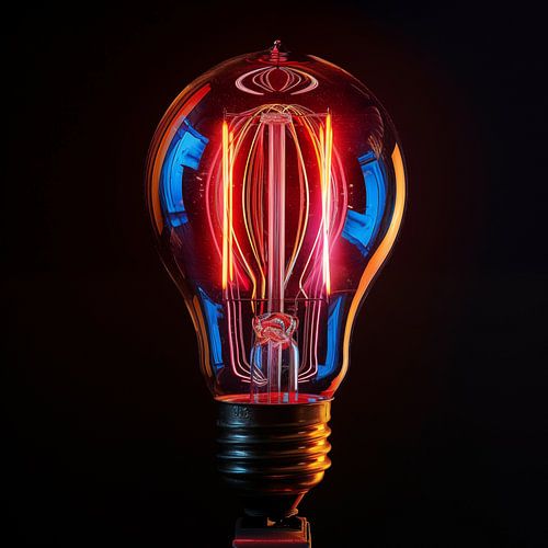 Neon filament lamp rood
