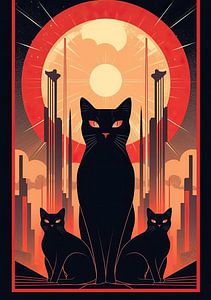 Art Deco Kat Poster van Niklas Maximilian