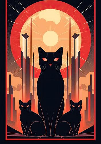 Art Deco Kat Poster