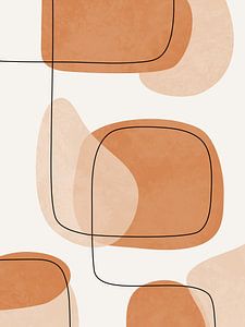 Abstrakte Formen mit Linien, warme Töne von Studio Miloa