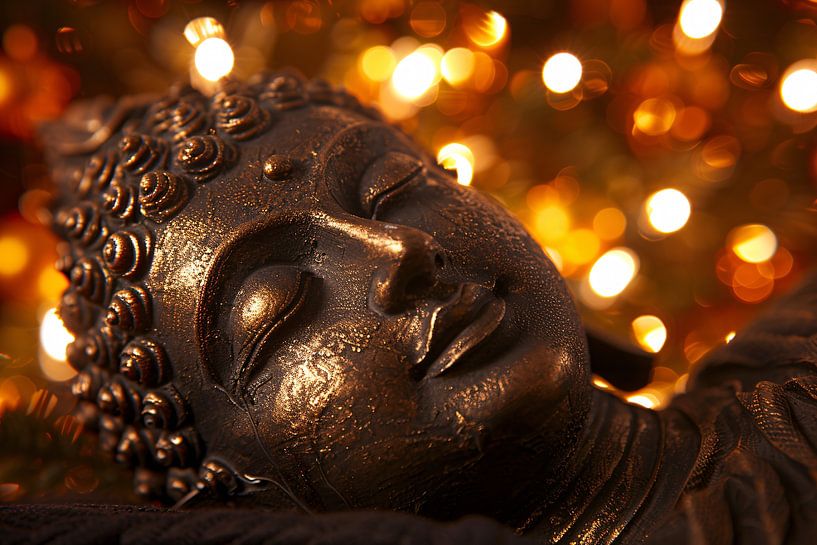 Serene Buddha with gold background by Imperial Art House