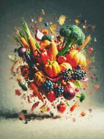 Floating fruit and vegetables for Thanksgiving