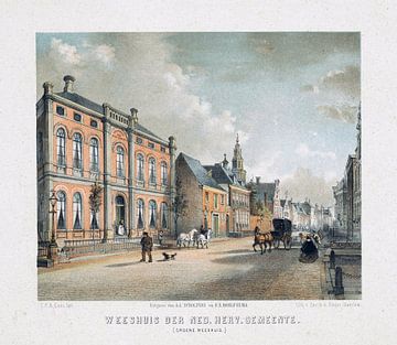 Carel Christiaan Antony Last, Blick auf das Grüne Waisenhaus in Groningen, nach 1857 - 1869 von Atelier Liesjes
