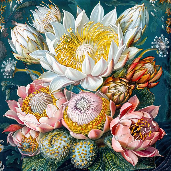 Bunte Blumen Wandkunst von Vlindertuin-Art