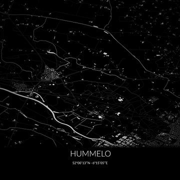 Schwarz-weiße Karte von Hummelo, Gelderland. von Rezona