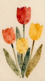 Frühlingsboten in Aquarell von Kristin M