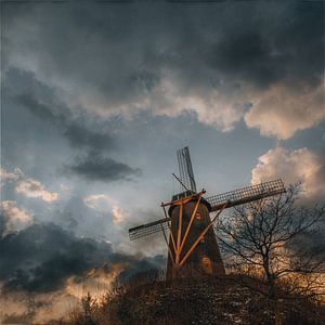Niederländische Landschaft - Mühle De Korenbloem in Ulvenhout von Hannie Kassenaar